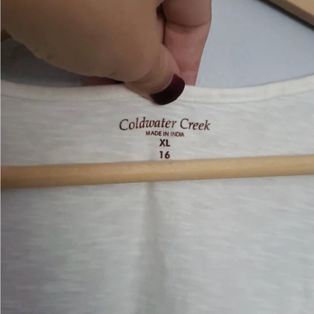 Vintage Coldwater Creek White sleeveless blouse size 16 - Picture 3 of 6